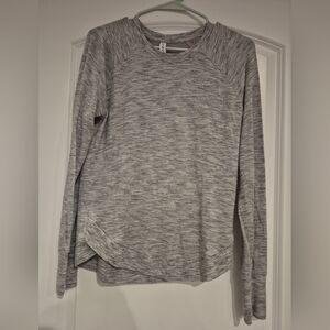 Athleta Top Women XS Heather Gray Long Sleeve Modal Blend French Terry Crew